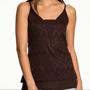 Brown lace v-neck tank top size M